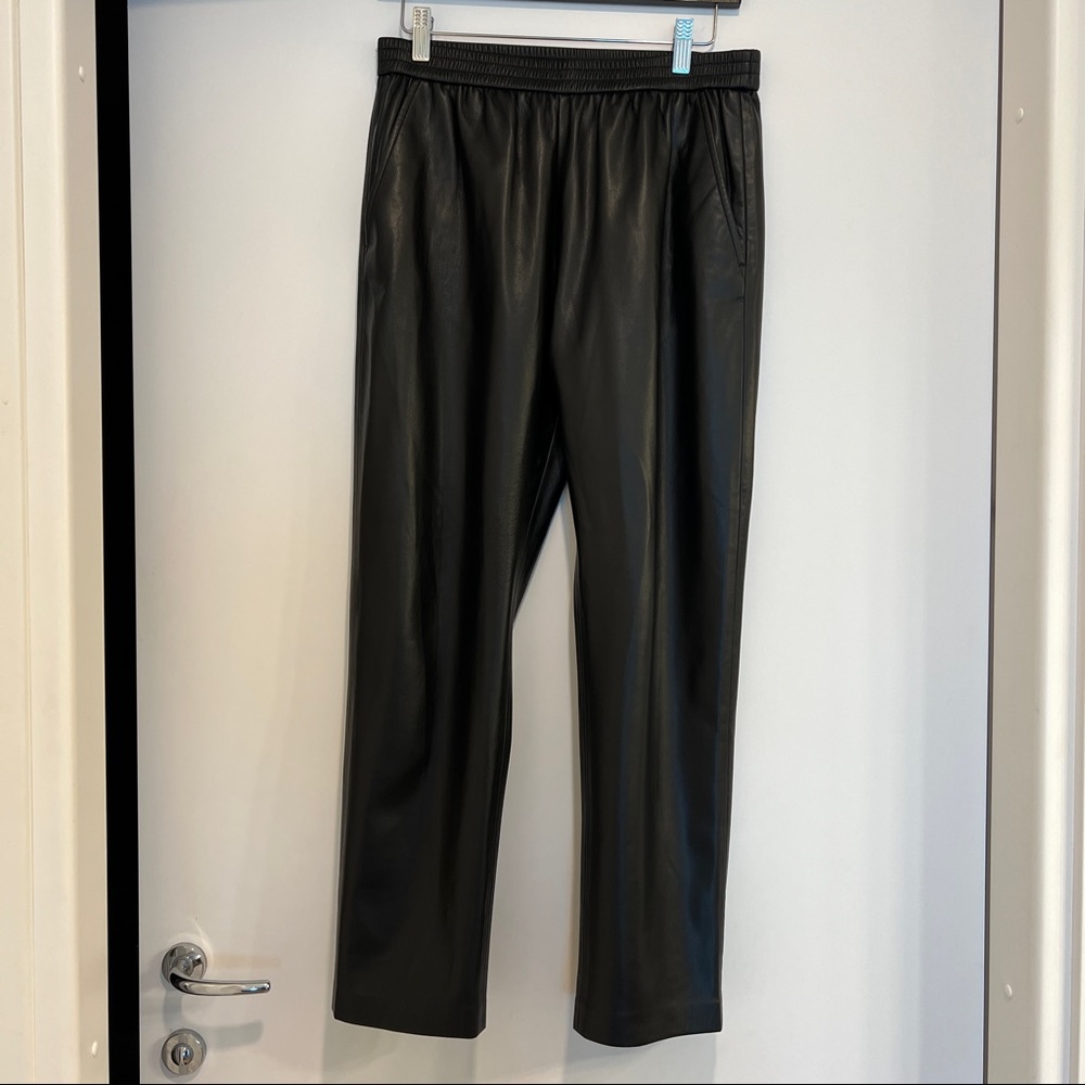 Hugo Boss regular-fit jogging pants in faux leather.